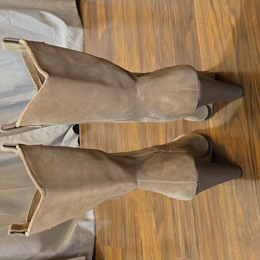 American Eagle Outfitters Heeled Suede Calf Boots View 4